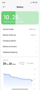 Xiaomi 15 battery chart